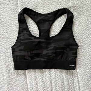 RBX Black Sports Bra Moisture-Wicking Racerback